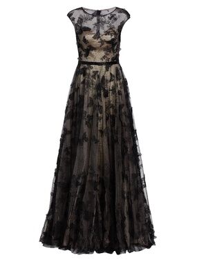 Rene Ruiz Collection Butterfly Tulle Illusion Gown